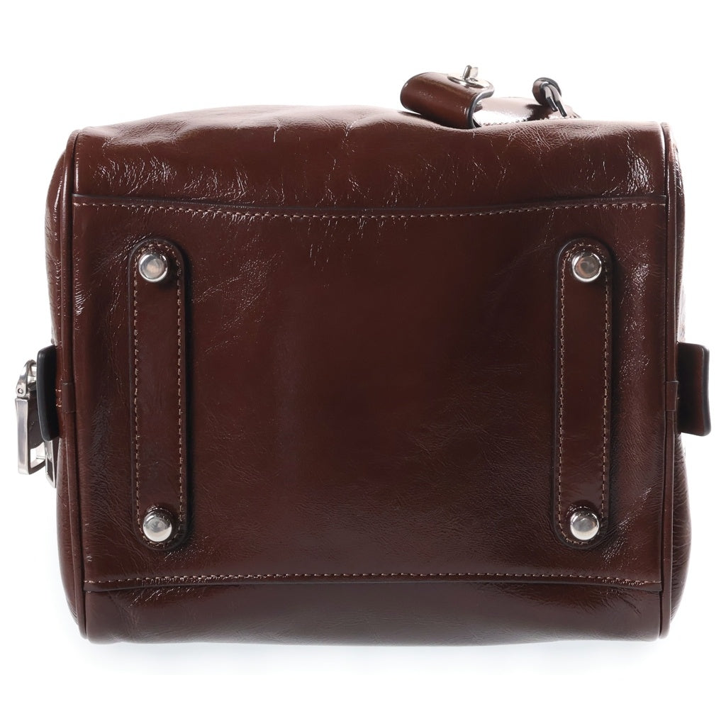 COACH(コーチ) キューブ ローグ 20 2WAYハンドバッグ ショルダーバッグ ブラウン レザー D2580-CBH04 シルバー金具 レディース
