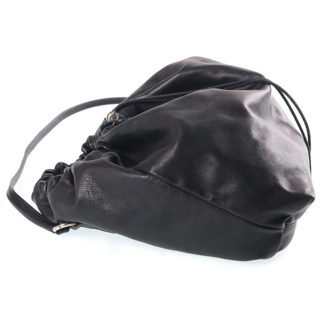 Maison Margiela(メゾンマルジェラ) ショルダーバック 2way 巾着 レザー ブラック S56WD0009 レディース