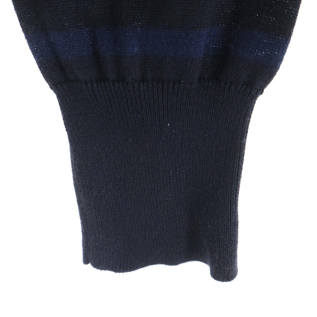 sacai luck(サカイ ラック) ニット ボーダー 長袖 コットン ブラック/ネイビー レディース