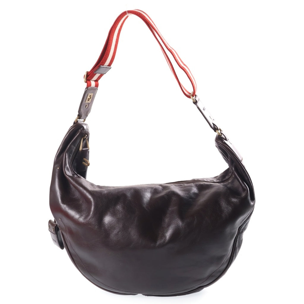 BALLY(バリー) レザー ワンショルダー バッグ ブラウン ゴールド金具