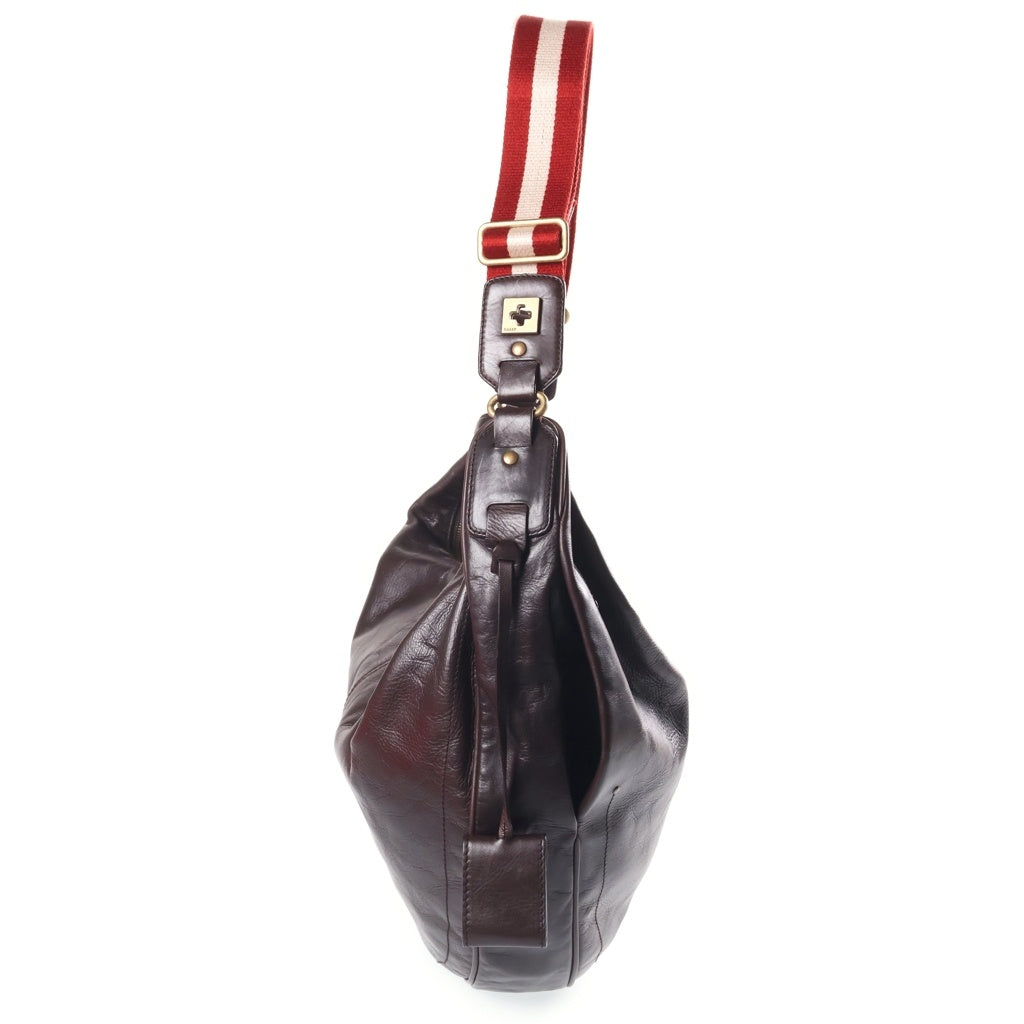 BALLY(バリー) レザー ワンショルダー バッグ ブラウン ゴールド金具