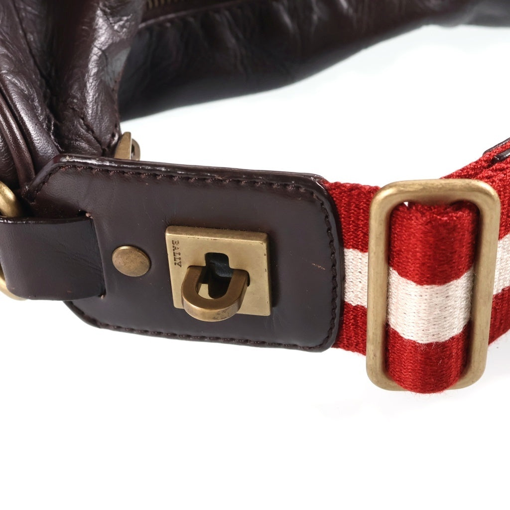 BALLY(バリー) レザー ワンショルダー バッグ ブラウン ゴールド金具