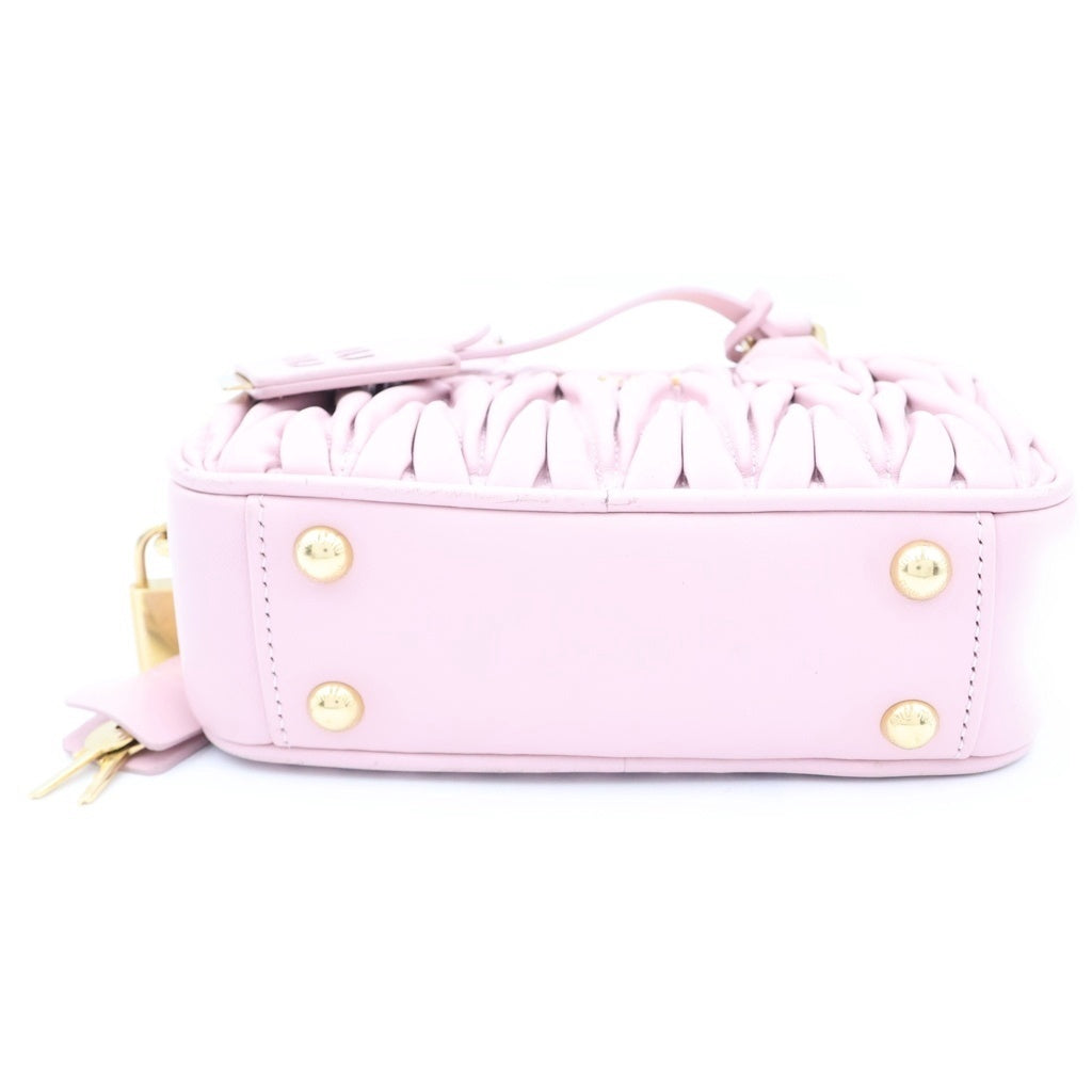 miumiu(ミュウミュウ) アルカディア マテラッセ 2WAYハンドバッグ ショルダーバッグ ミニバッグ ゴールド金具 レザー ピンク レディース