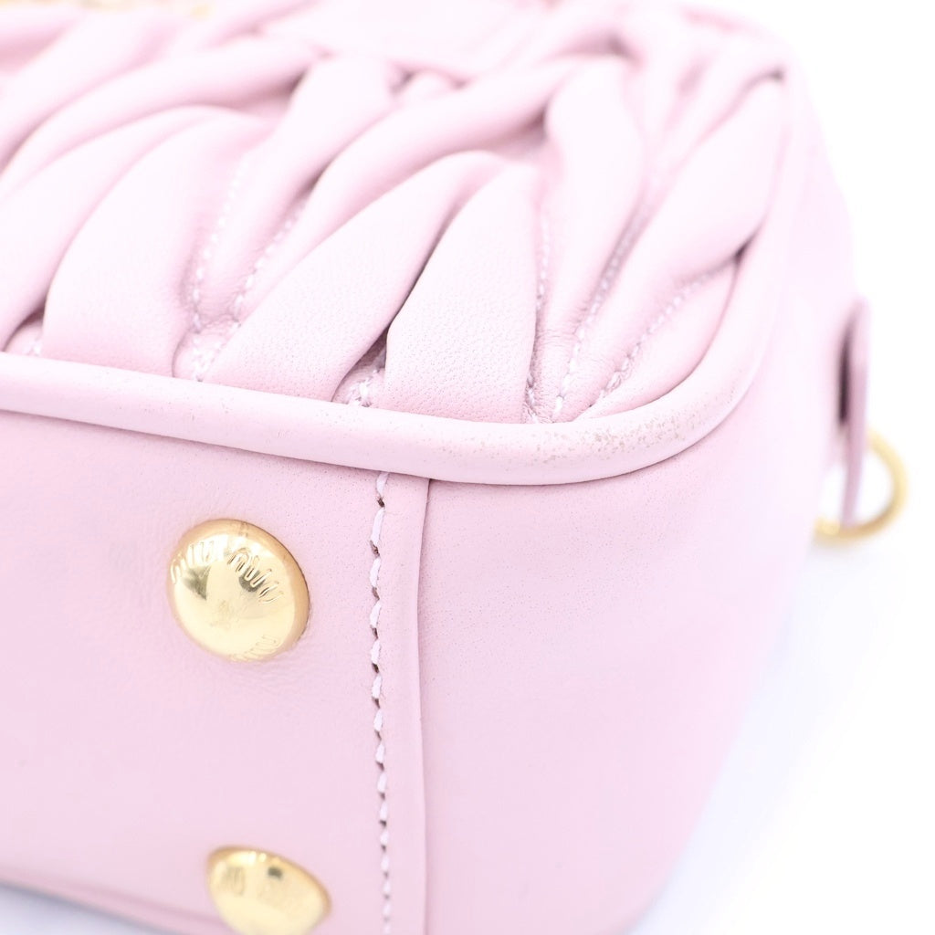 miumiu(ミュウミュウ) アルカディア マテラッセ 2WAYハンドバッグ ショルダーバッグ ミニバッグ ゴールド金具 レザー ピンク レディース