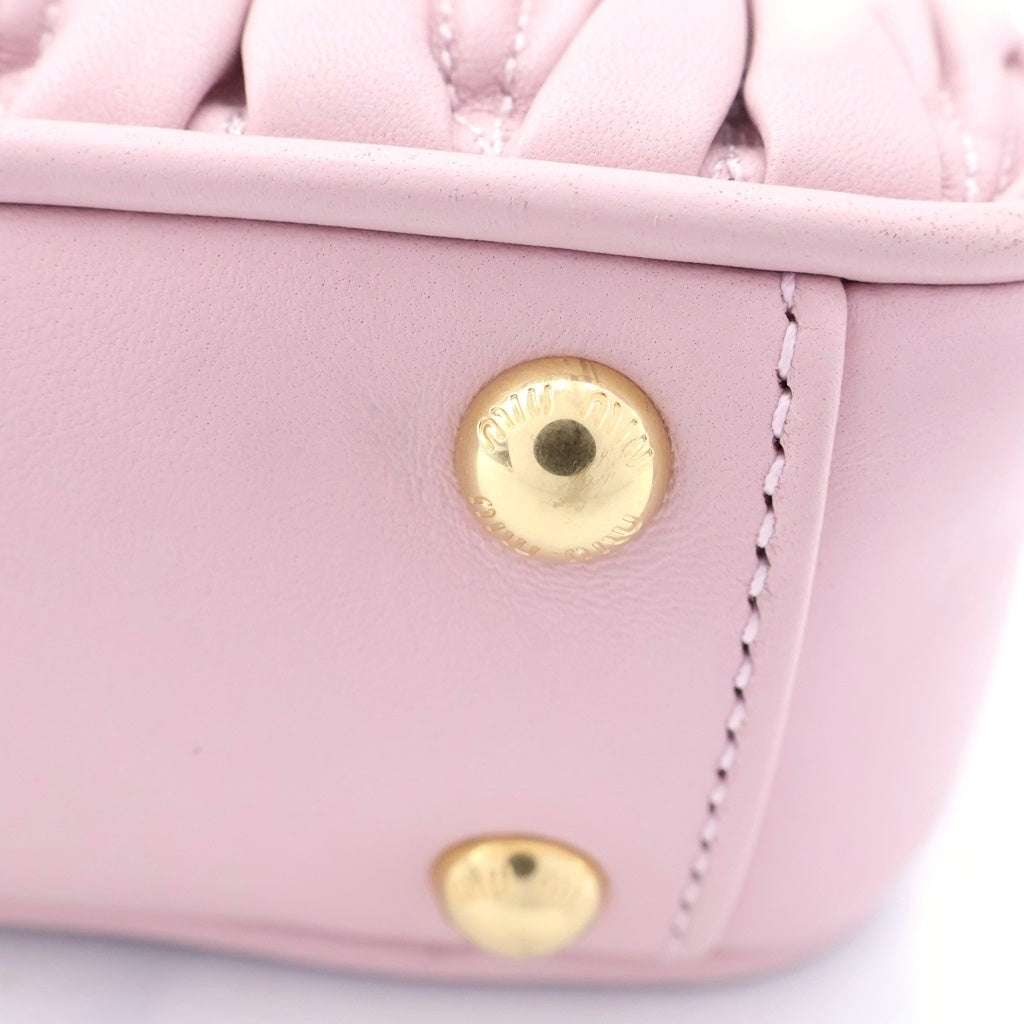 miumiu(ミュウミュウ) アルカディア マテラッセ 2WAYハンドバッグ ショルダーバッグ ミニバッグ ゴールド金具 レザー ピンク レディース