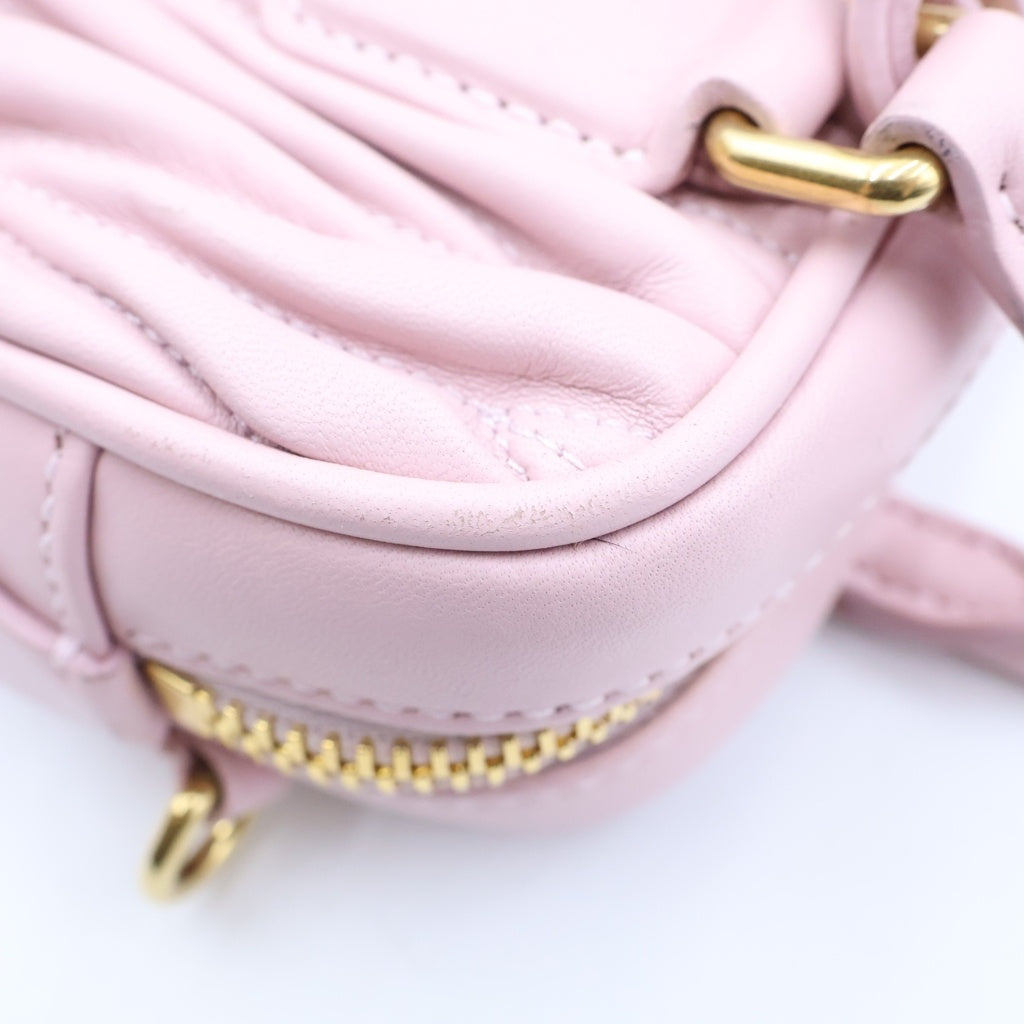 miumiu(ミュウミュウ) アルカディア マテラッセ 2WAYハンドバッグ ショルダーバッグ ミニバッグ ゴールド金具 レザー ピンク レディース