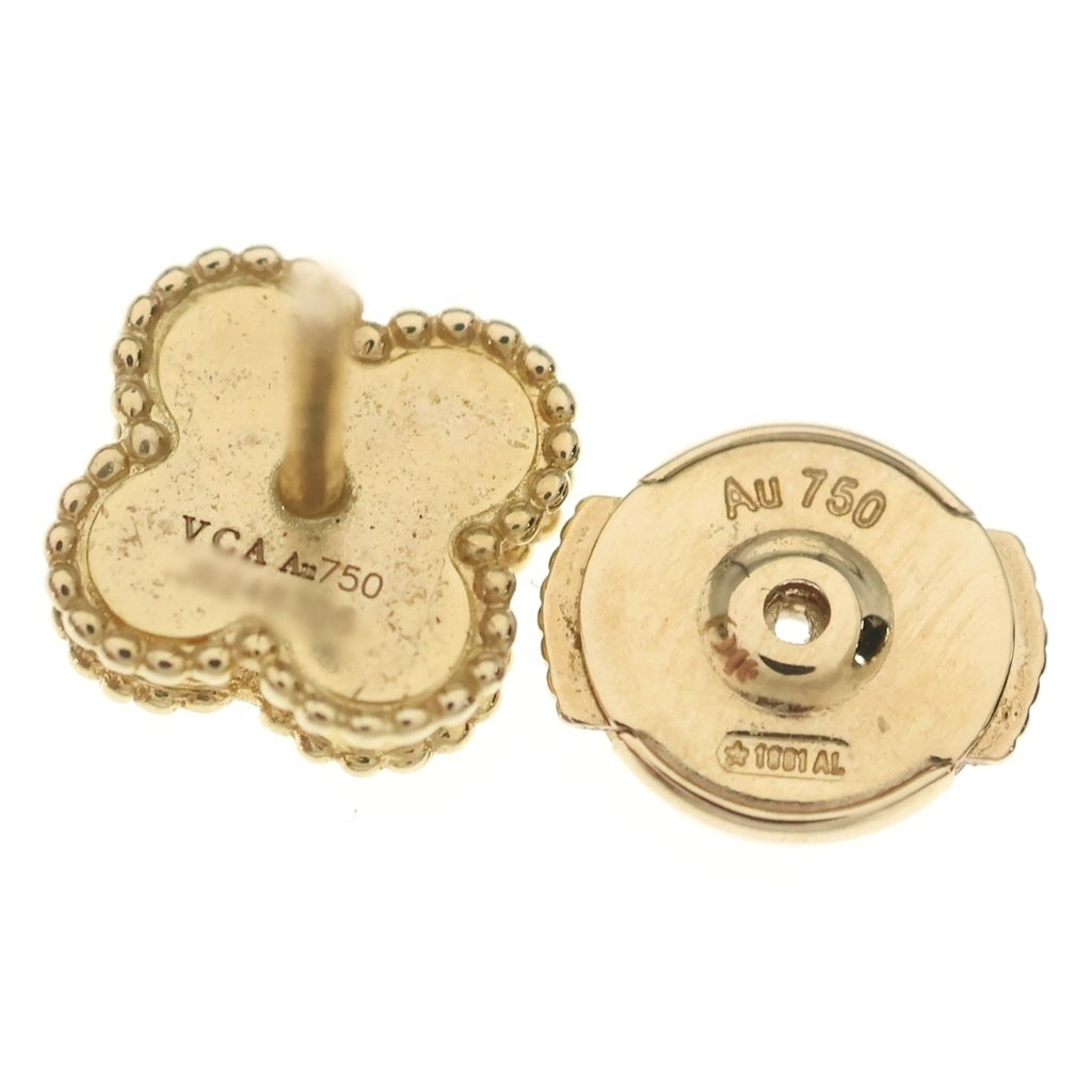 Van Cleef & Arpels(ヴァンクリーフアンドアーペル) スウィートアルハンブラ オニキス ピアス イエローゴールド 750YG VCARA44900 レディース