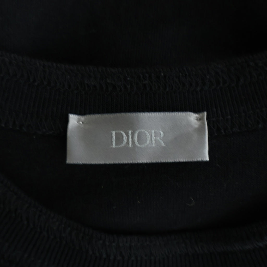 DIOR(ディオール) ×Sacai 21AW Panelled Sweatshirt 長袖 カットソー ドッキング ブラック コットン/ナイロン 213J642A0554