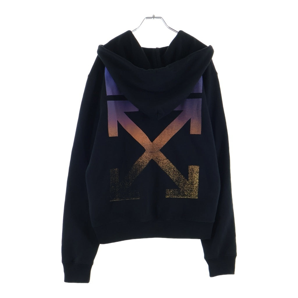 OFF-WHITE(オフホワイト) 21AW GRADIENT ARROWS HOODIE ジップアップフーディー ブラック コットン OMBE001F21FLE004