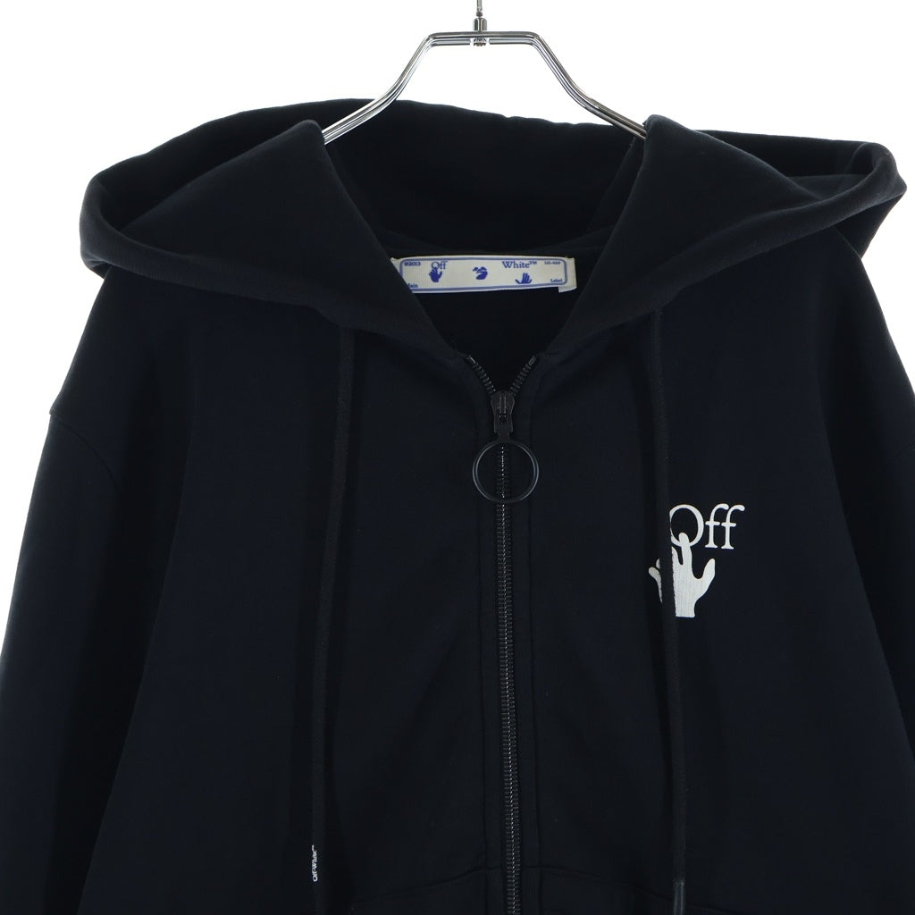 OFF-WHITE(オフホワイト) 21AW GRADIENT ARROWS HOODIE ジップアップフーディー ブラック コットン OMBE001F21FLE004