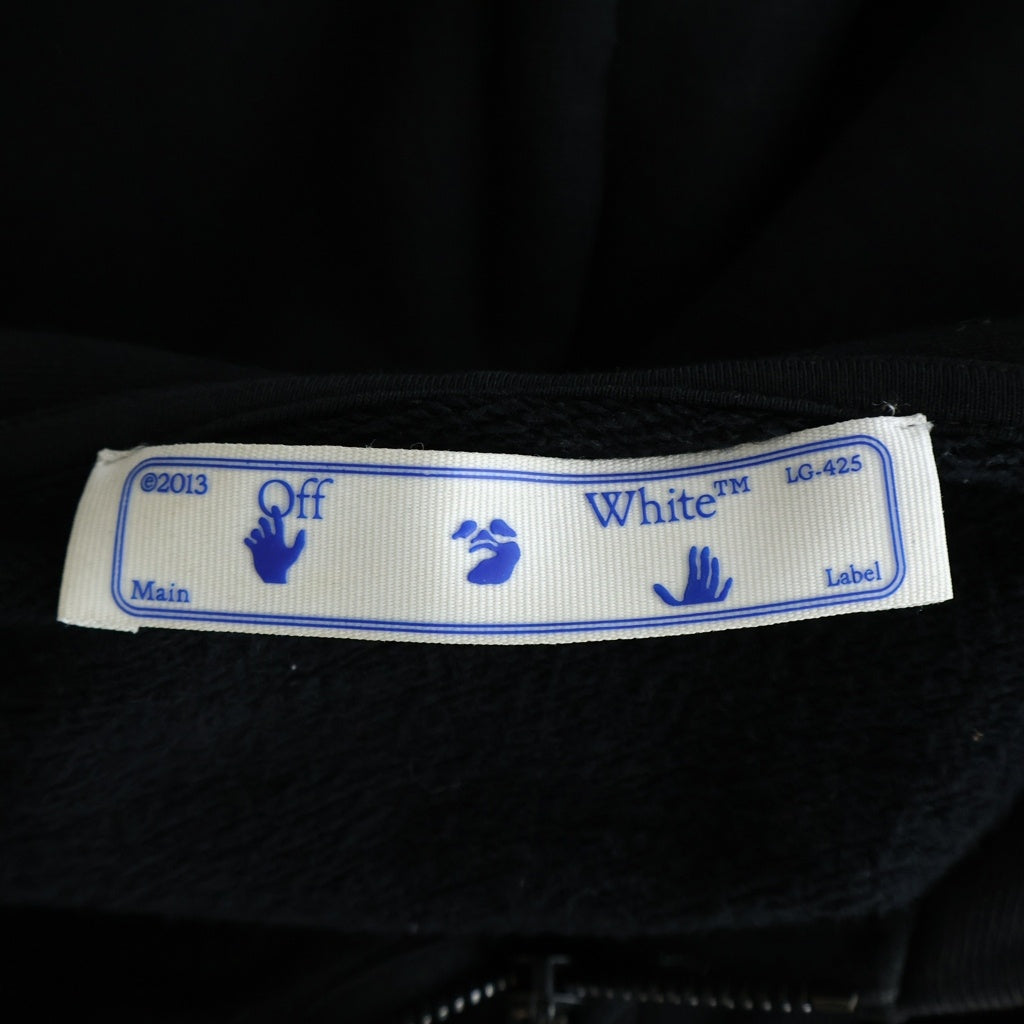 OFF-WHITE(オフホワイト) 21AW GRADIENT ARROWS HOODIE ジップアップフーディー ブラック コットン OMBE001F21FLE004