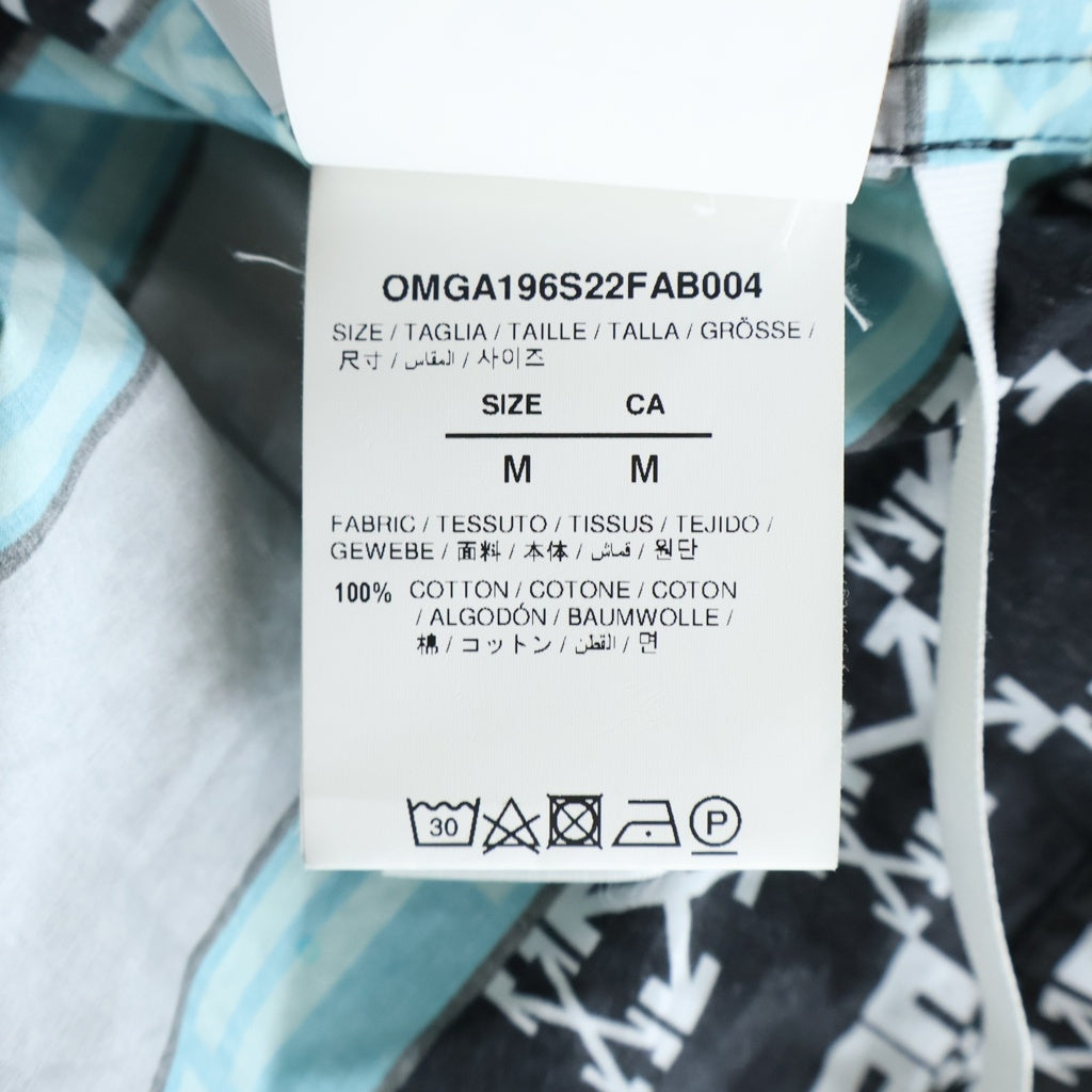 OFF-WHITE(オフホワイト) 22S 半袖シャツ ホワイト/ブラック/ブルー コットン OMGA196S22FAB004