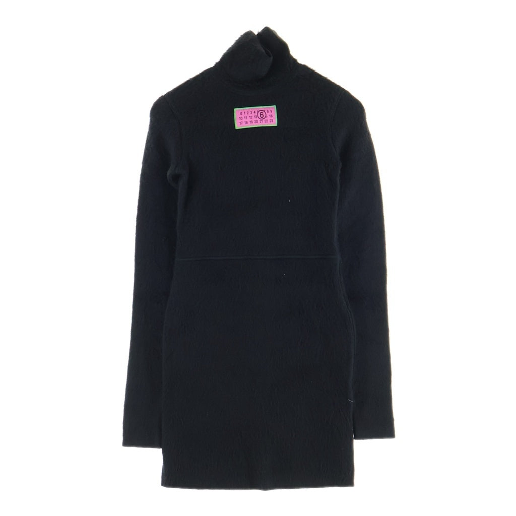 MM6 Maison Margiela(エムエムシックスメゾンマルジェラ) ファーリー ジャージー ミニ ドレス ワンピース ブラック アクリルニット レディース