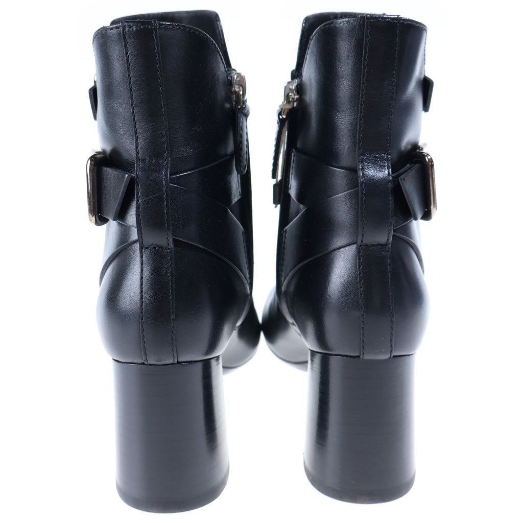 TOD'S(トッズ) ベルト ヒール ブーツ ブラック レザー