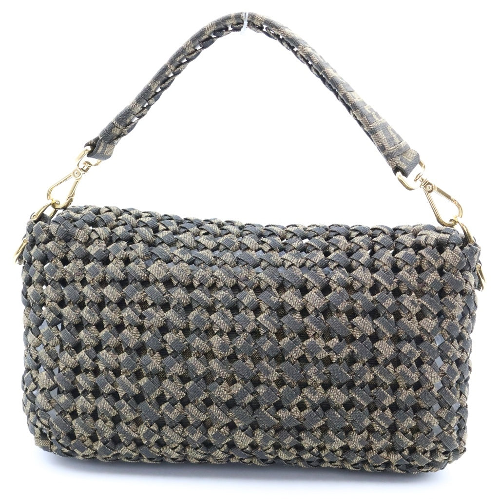 FENDI(フェンディ) マンマバケット ハンドバック ジャガード キャンバス ブラウン 8BR600 レディース