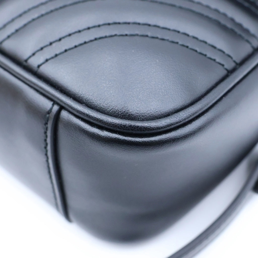 GUCCI(グッチ) GGマーモント ミディアム チェーン ショルダーバッグ キルティング レザー ブラック 443497 レディース