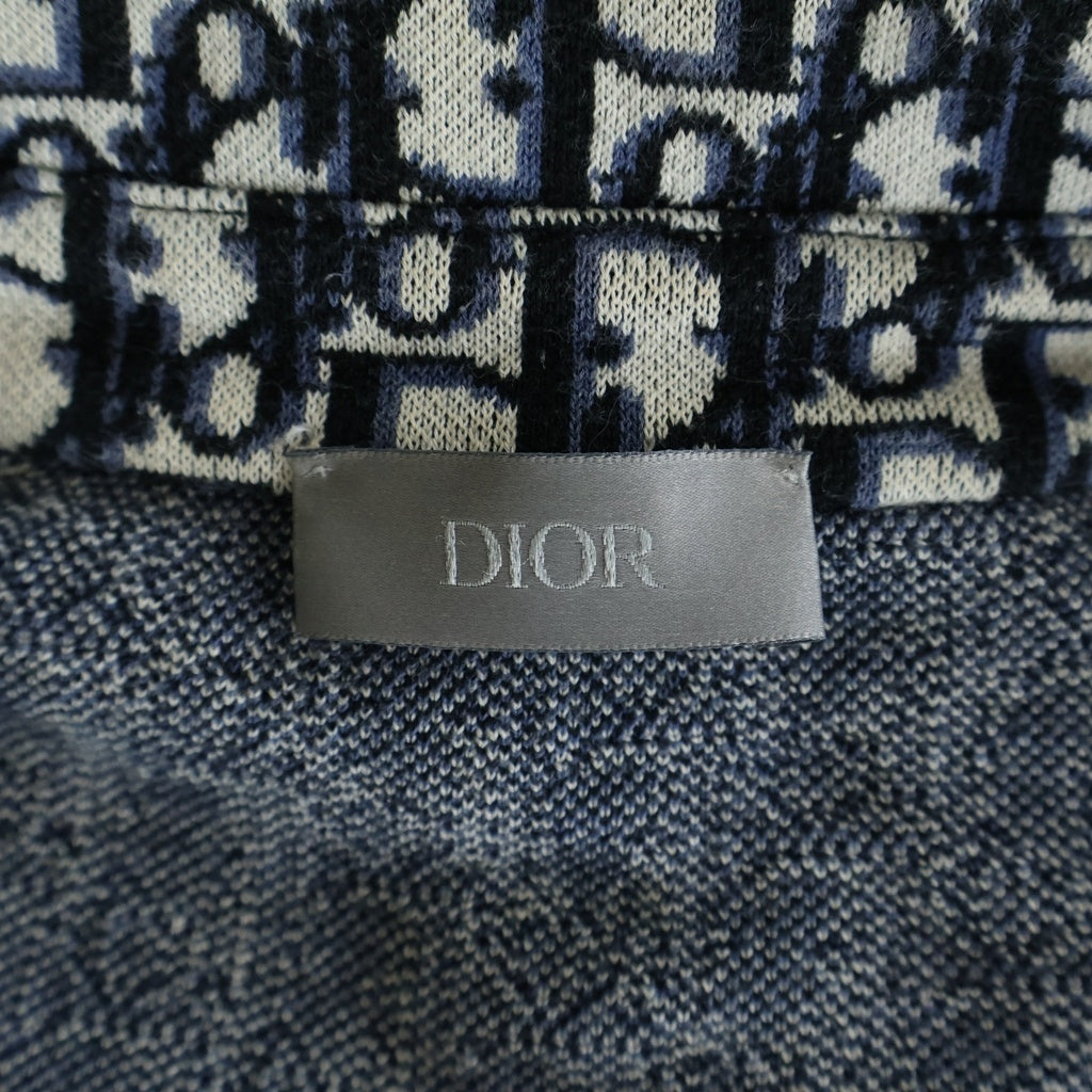 Christian Dior(クリスチャンディオール) オブリーク コットンジャガード シャツ ネイビー コットン