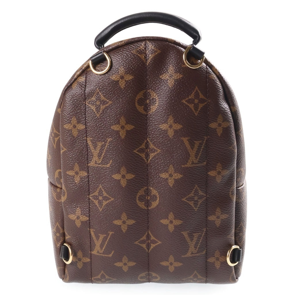 LOUIS VUITTON(ルイヴィトン) モノグラム パームスプリングスMINI リュックサック ブラウン×ブラック レザー×PVC M44873 ゴールド金具 レディース