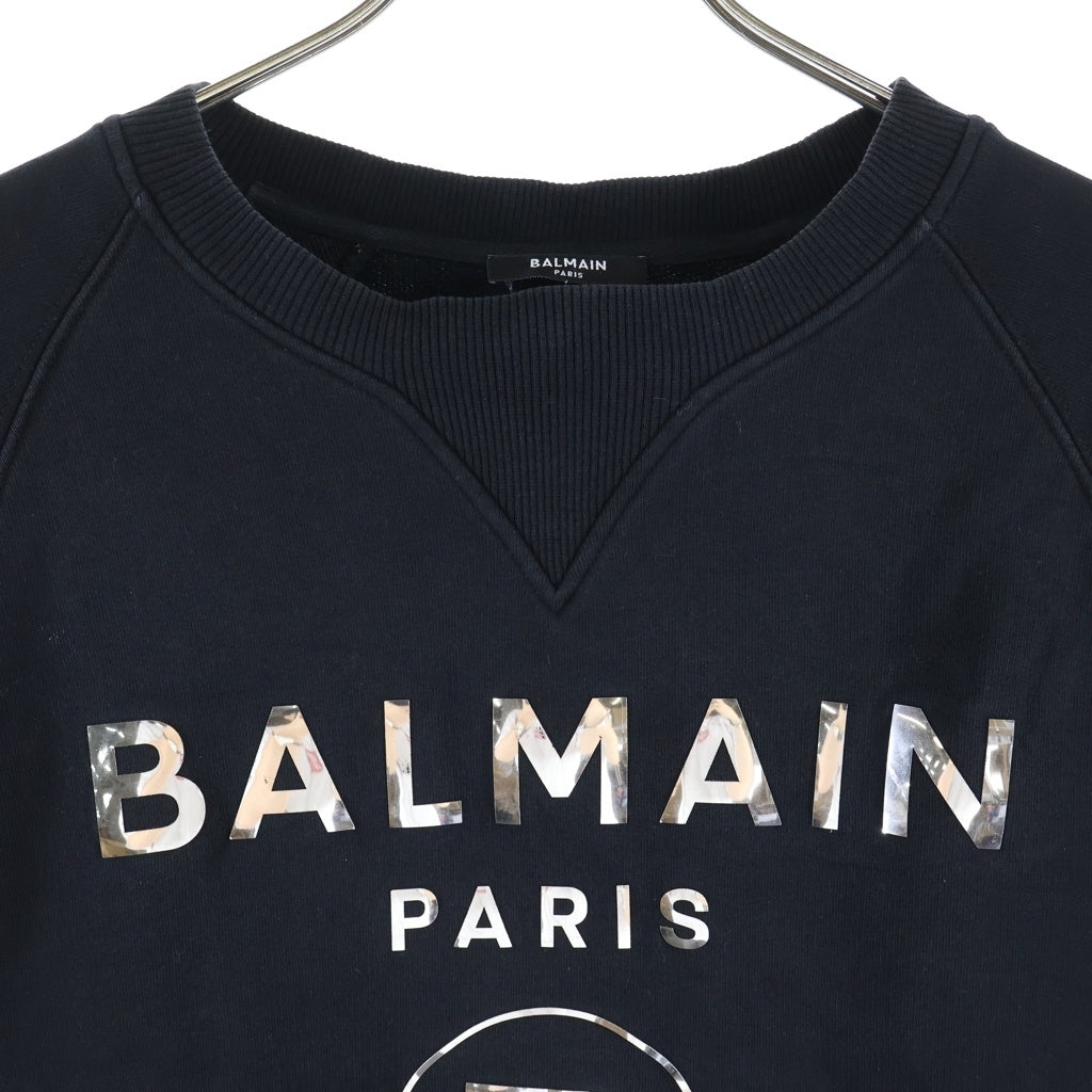 BALMAIN(バルマン) Balmain Paris Logo Sweatshirt ロゴスウェット セーター コットン ブラック 32791231