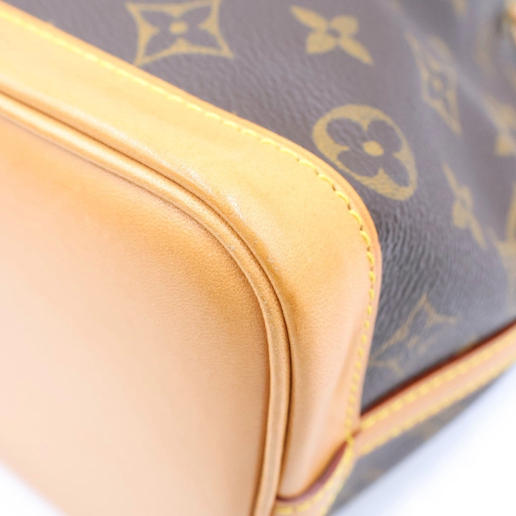 LOUIS VUITTON(ルイヴィトン) モノグラム ナノノエ ハンドバッグ ブラウン PVCレザー M42227 ゴールド金具 レディース