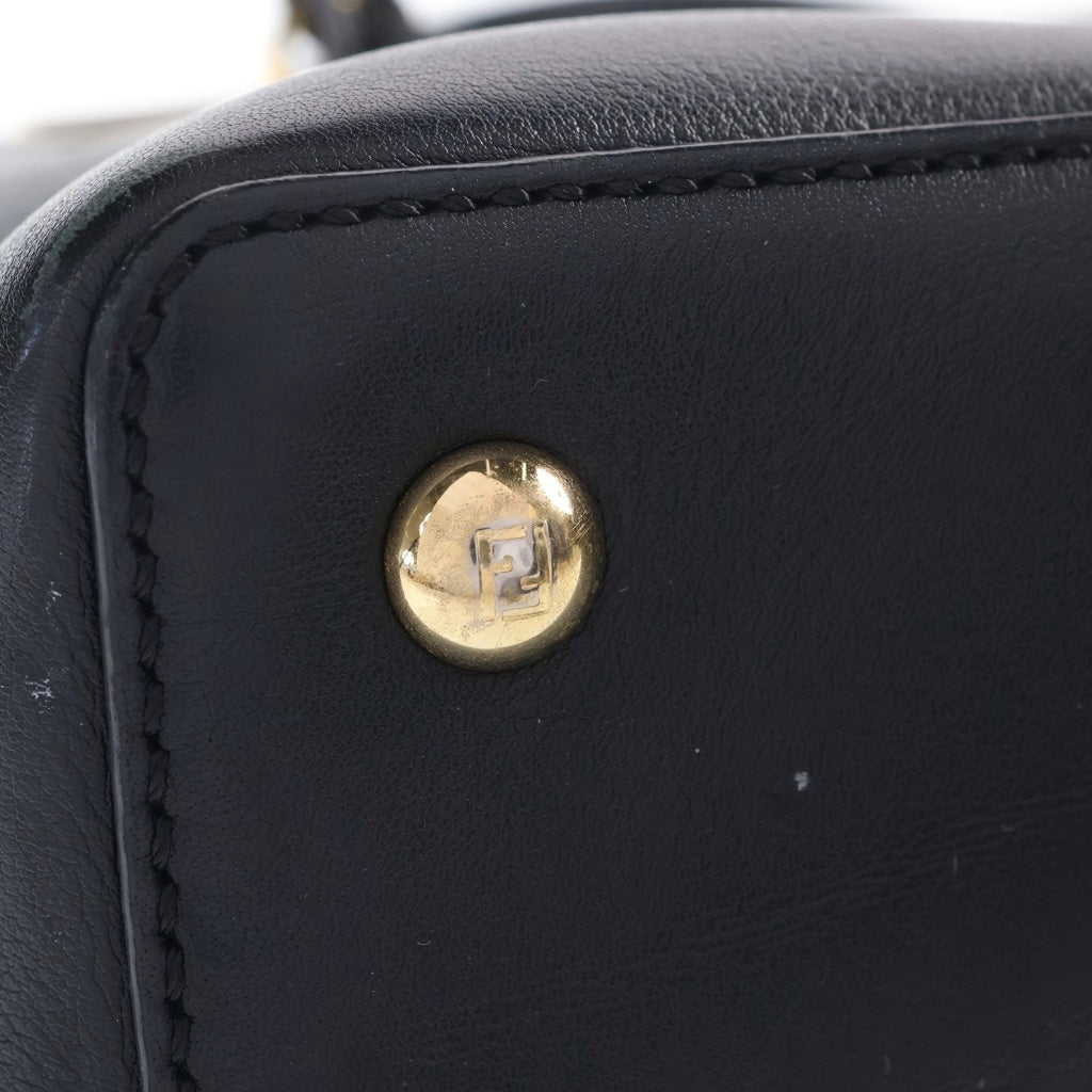 FENDI(フェンディ) プチトゥージュール レザー 2WAY ハンド ショルダーバッグ ブラック ゴールド金具 8BH253 レディース