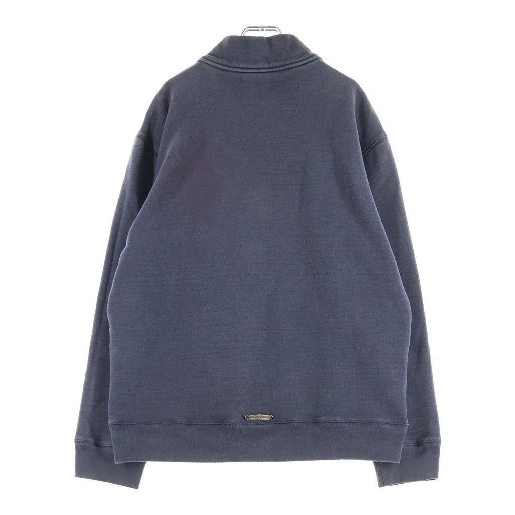 CHROME HEARTS(クロムハーツ) Y Not Label Cross Patch Half Zip Sweat ワイノット クロスパッチ ハーフジップ スウェット ネイビー