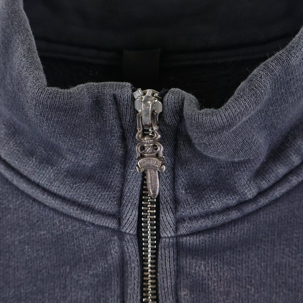 CHROME HEARTS(クロムハーツ) Y Not Label Cross Patch Half Zip Sweat ワイノット クロスパッチ ハーフジップ スウェット ネイビー
