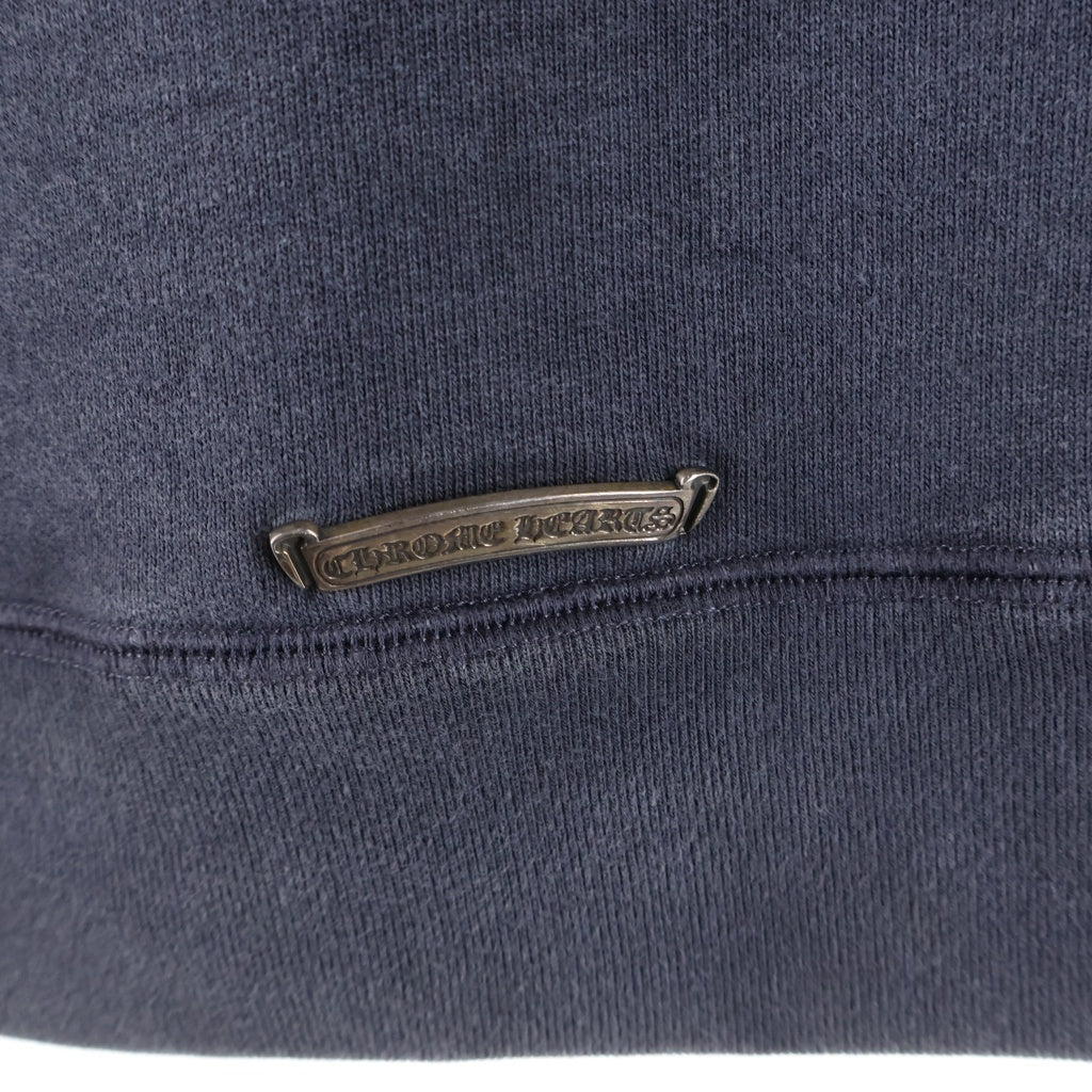 CHROME HEARTS(クロムハーツ) Y Not Label Cross Patch Half Zip Sweat ワイノット クロスパッチ ハーフジップ スウェット ネイビー