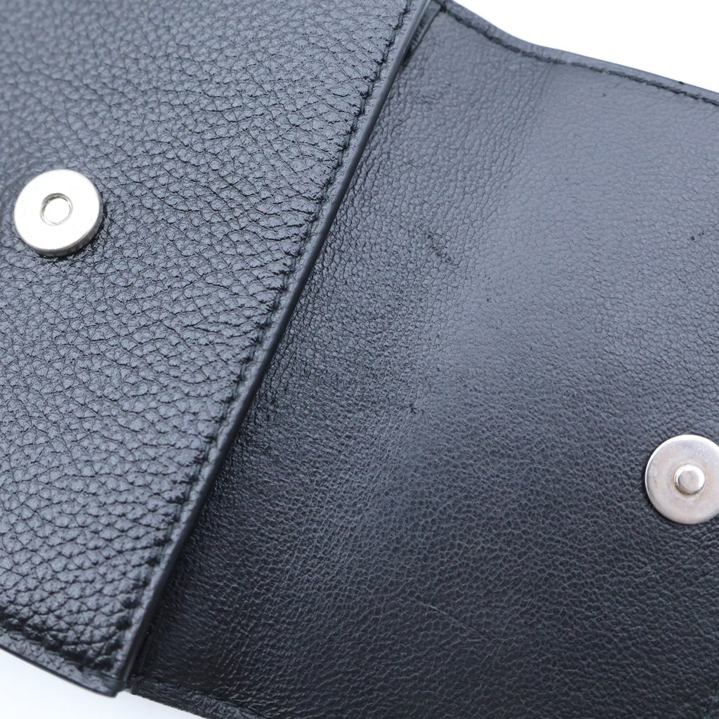 BALENCIAGA(バレンシアガ) ロゴスマートフォンケース ショルダーミニポーチ ブラック レザー 640536 シルバー金具 レディース