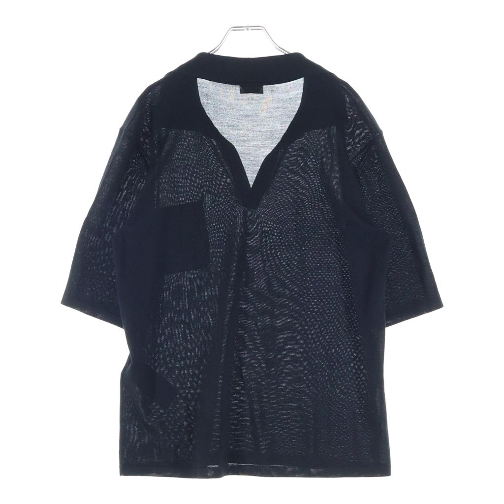 SAINT LAURENT PARIS(サンローランパリ) カサンドラ シアー Tシャツ カットソー YSLロゴ コットン ブラック