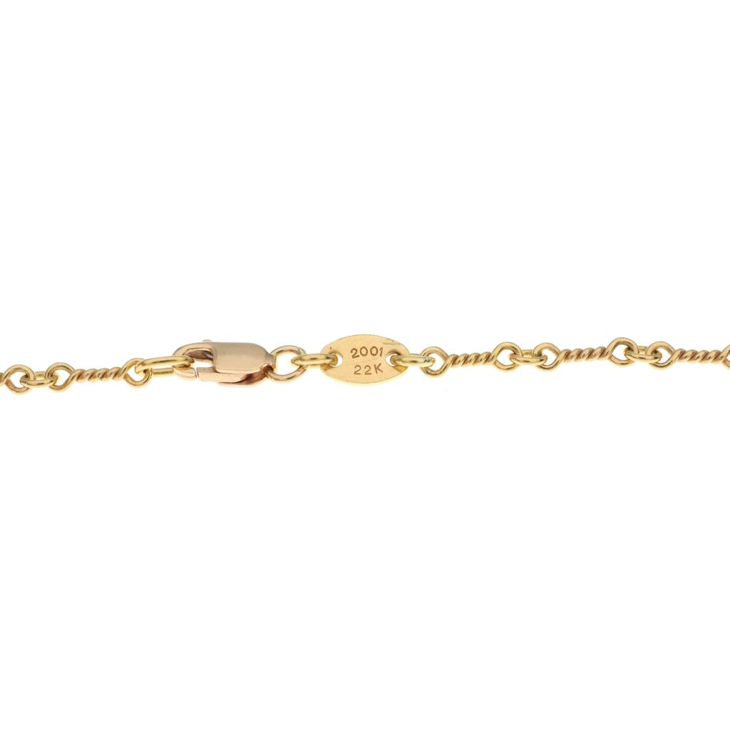 CHROME HEARTS(クロムハーツ) 22K NECKCHAIN T18 ツイストチェーンネックレス 18inch ゴールド BCA014