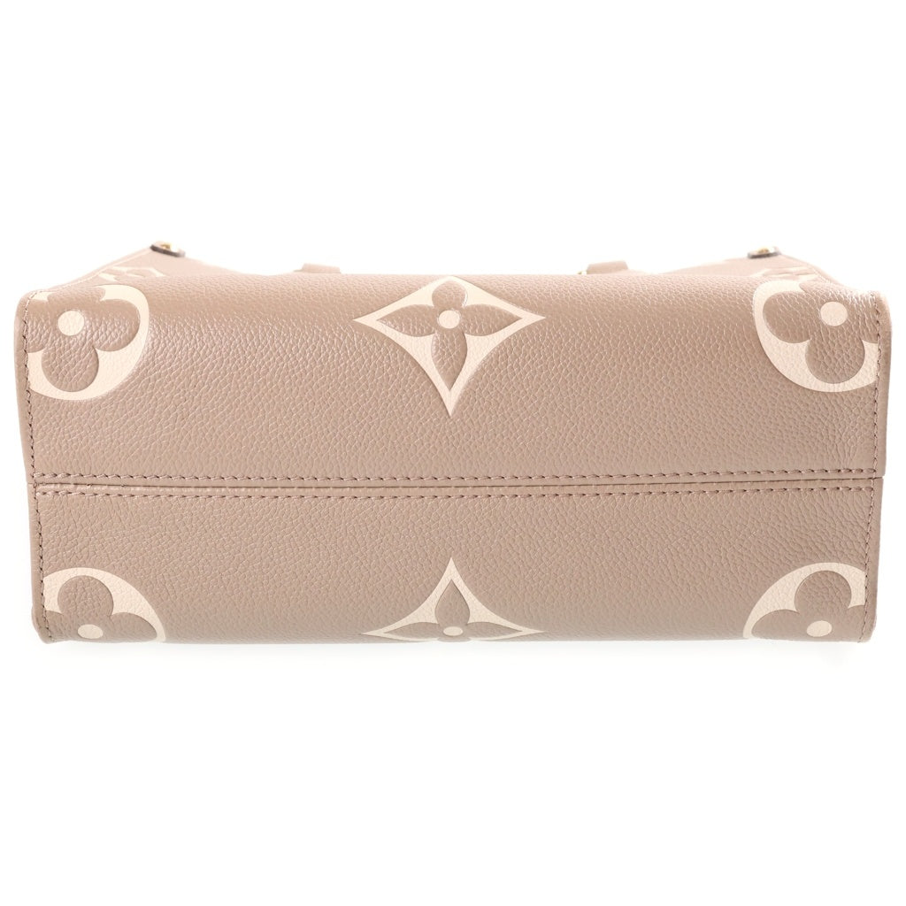 LOUIS VUITTON(ルイヴィトン) モノグラム・アンプラント オンザゴー PM 2WAYショルダーバッグ ハンドバッグ ベージュ レザー M45779 ゴールド金具 レディース