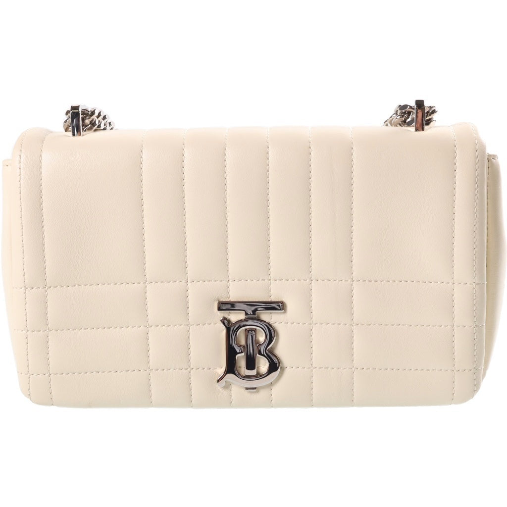BURBERRY(バーバリー) ローラ チェーンショルダーバッグ アイボリー レザー シルバー金具 レディース