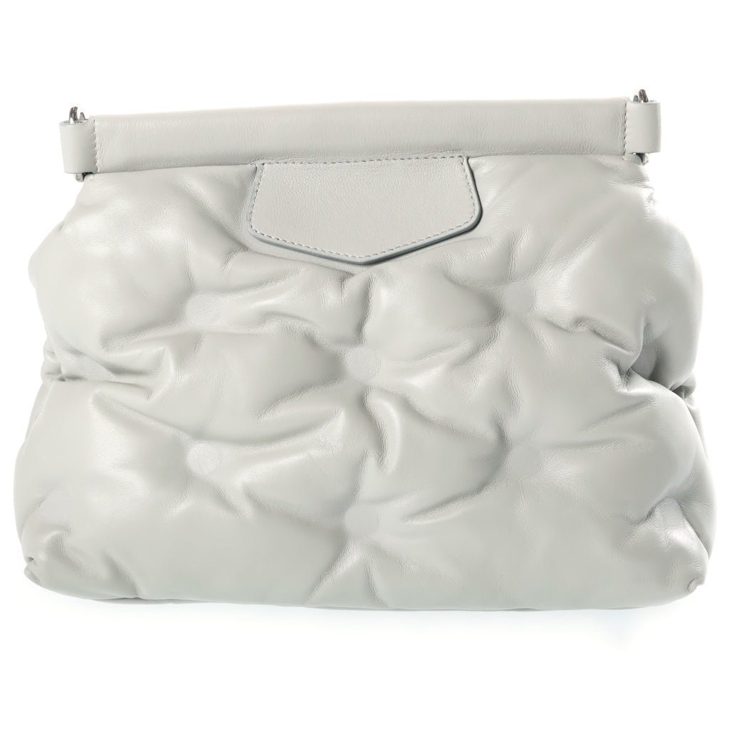 Maison Margiela(メゾンマルジェラ) グラムスラム クラシック スモール ラムスキン レザー ショルダーバッグ グレー シルバー金具 SB1WG0028 レディース