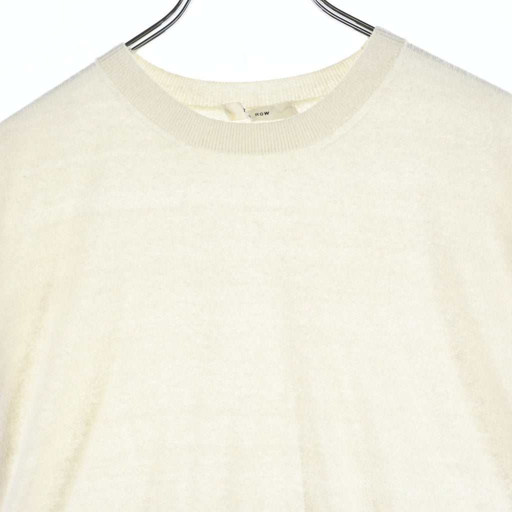 THE ROW(ザロウ) JOCKTON TOP TSHIRT ジョクトン シルク クルーネック 半袖Tシャツ カットソー ホワイト 8874Y901 レディース