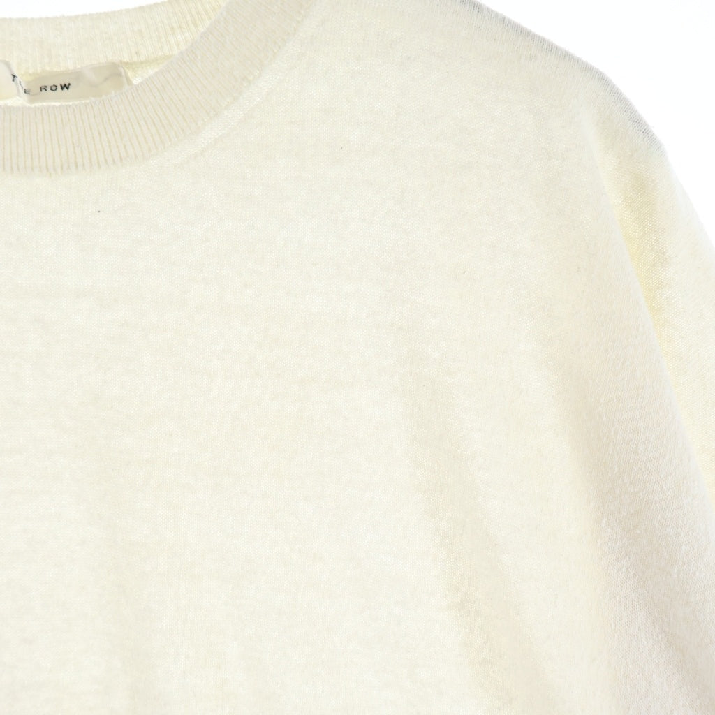 THE ROW(ザロウ) JOCKTON TOP TSHIRT ジョクトン シルク クルーネック 半袖Tシャツ カットソー ホワイト 8874Y901 レディース