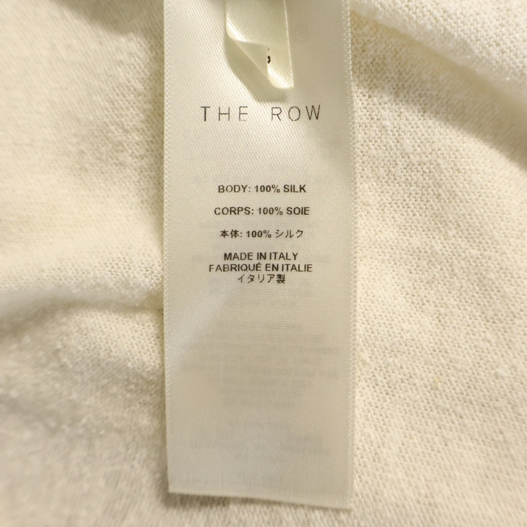 THE ROW(ザロウ) JOCKTON TOP TSHIRT ジョクトン シルク クルーネック 半袖Tシャツ カットソー ホワイト 8874Y901 レディース