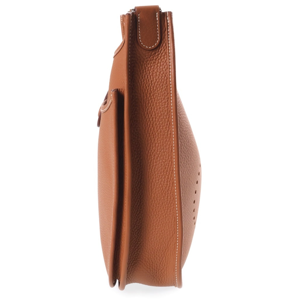 HERMES(エルメス) エブリン29 ゴールド トリヨンクレマンス レザー ショルダーバッグ シルバー金具 ブラウン W刻印 レディース