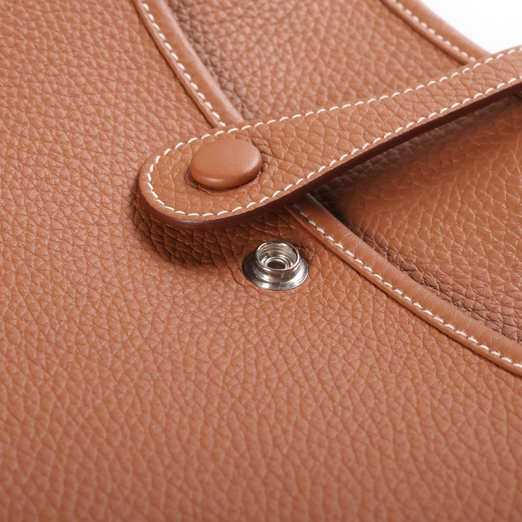 HERMES(エルメス) エブリン29 ゴールド トリヨンクレマンス レザー ショルダーバッグ シルバー金具 ブラウン W刻印 レディース