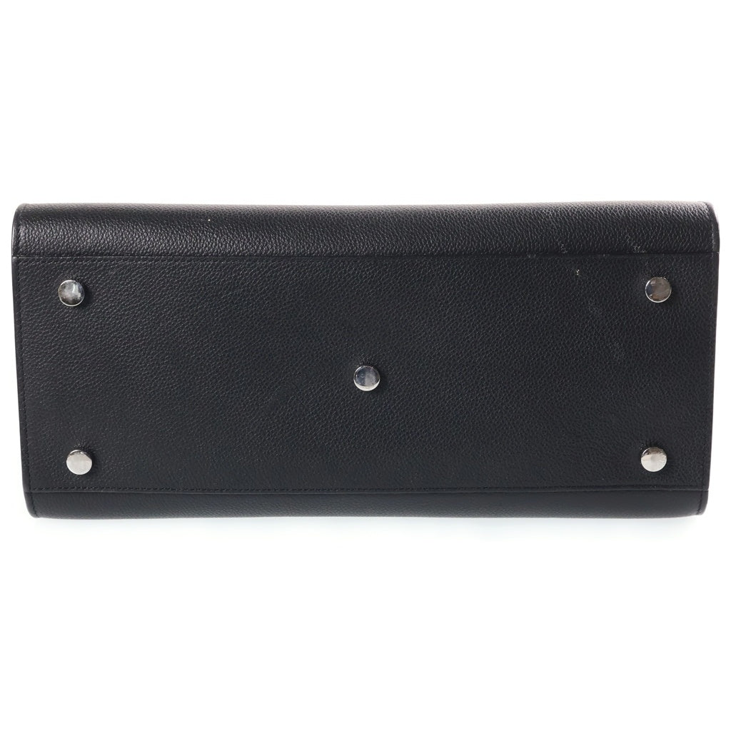 SAINT LAURENT PARIS(サンローランパリ) サック・ド・ジュール スモール ハンドバッグ ブラック レザー 378299 シルバー金具 レディース