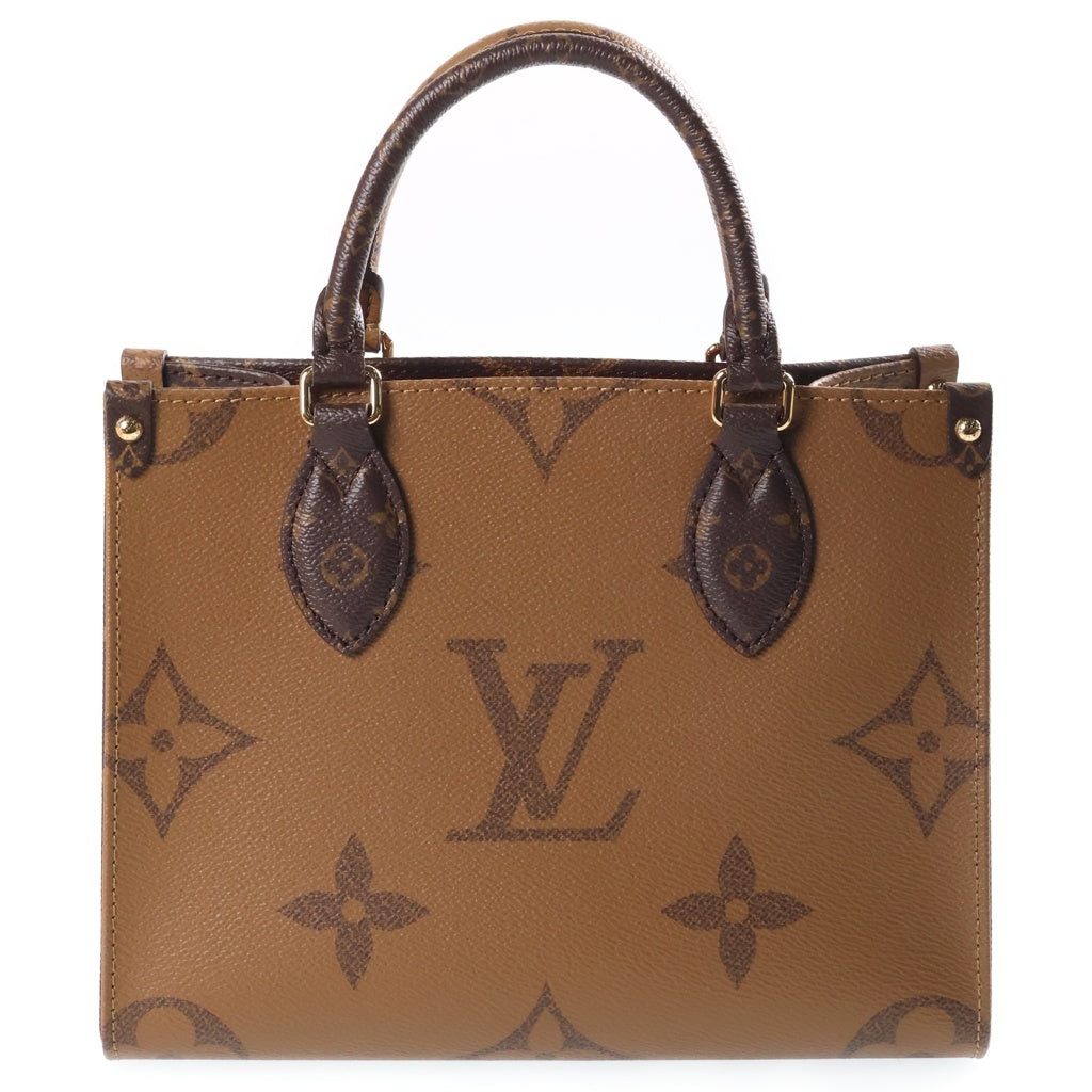LOUIS VUITTON(ルイヴィトン) モノグラム オンザゴーPM ハンドバッグ ショルダーバッグ 2WAY ブラウン PVC×レザー M46373 ICタイプ レディース