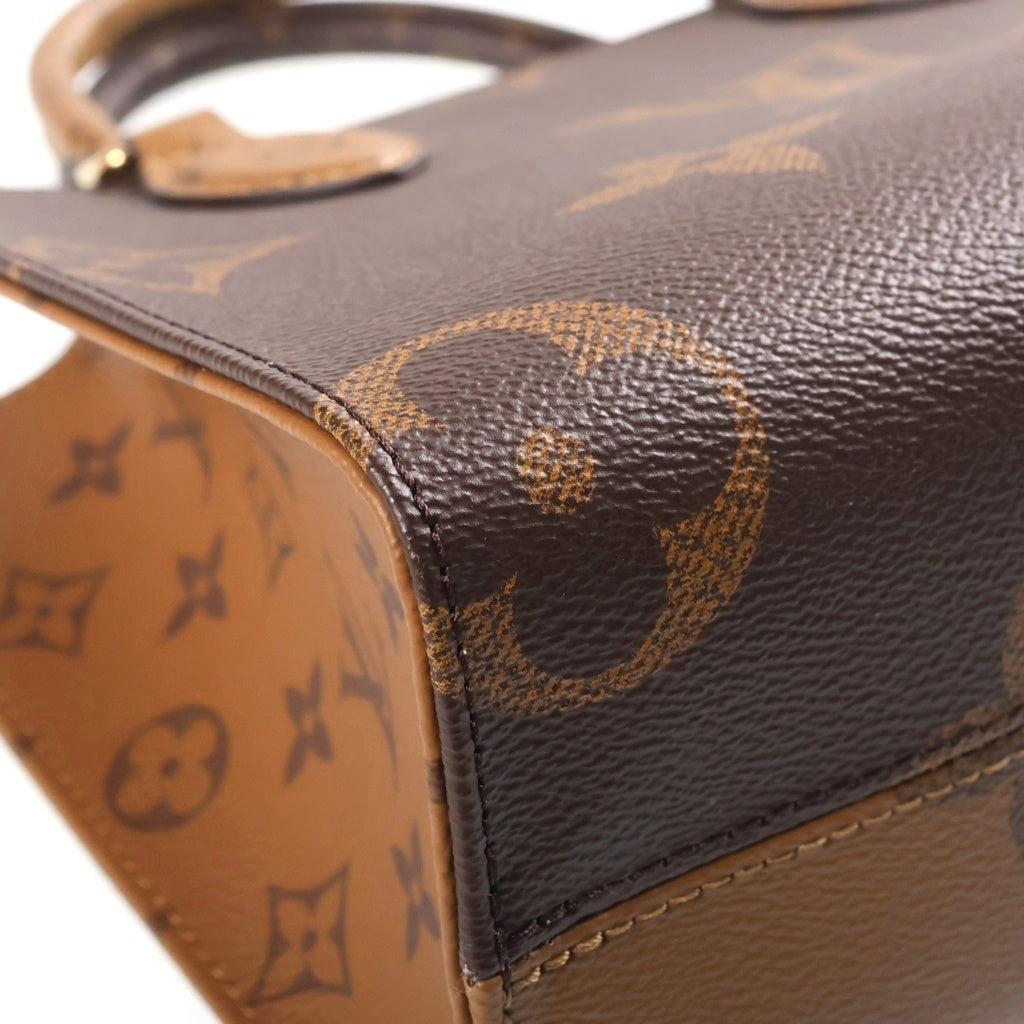 LOUIS VUITTON(ルイヴィトン) モノグラム オンザゴーPM ハンドバッグ ショルダーバッグ 2WAY ブラウン PVC×レザー M46373 ICタイプ レディース