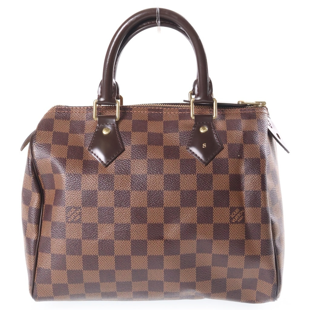 LOUIS VUITTON(ルイヴィトン) ダミエ スピーディ25 ハンドバッグ ボストンバッグ ブラウン レザー×PVC N41365 ゴールド金具 レディース