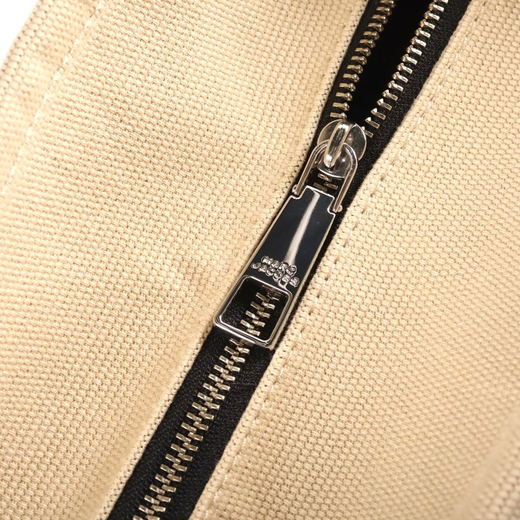 MARC JACOBS(マークジェイコブス) ザ ジャガード トート ロゴ キャンバス 2WAY ショルダー トートバッグ ベージュ シルバー金具 M0017027 レディース