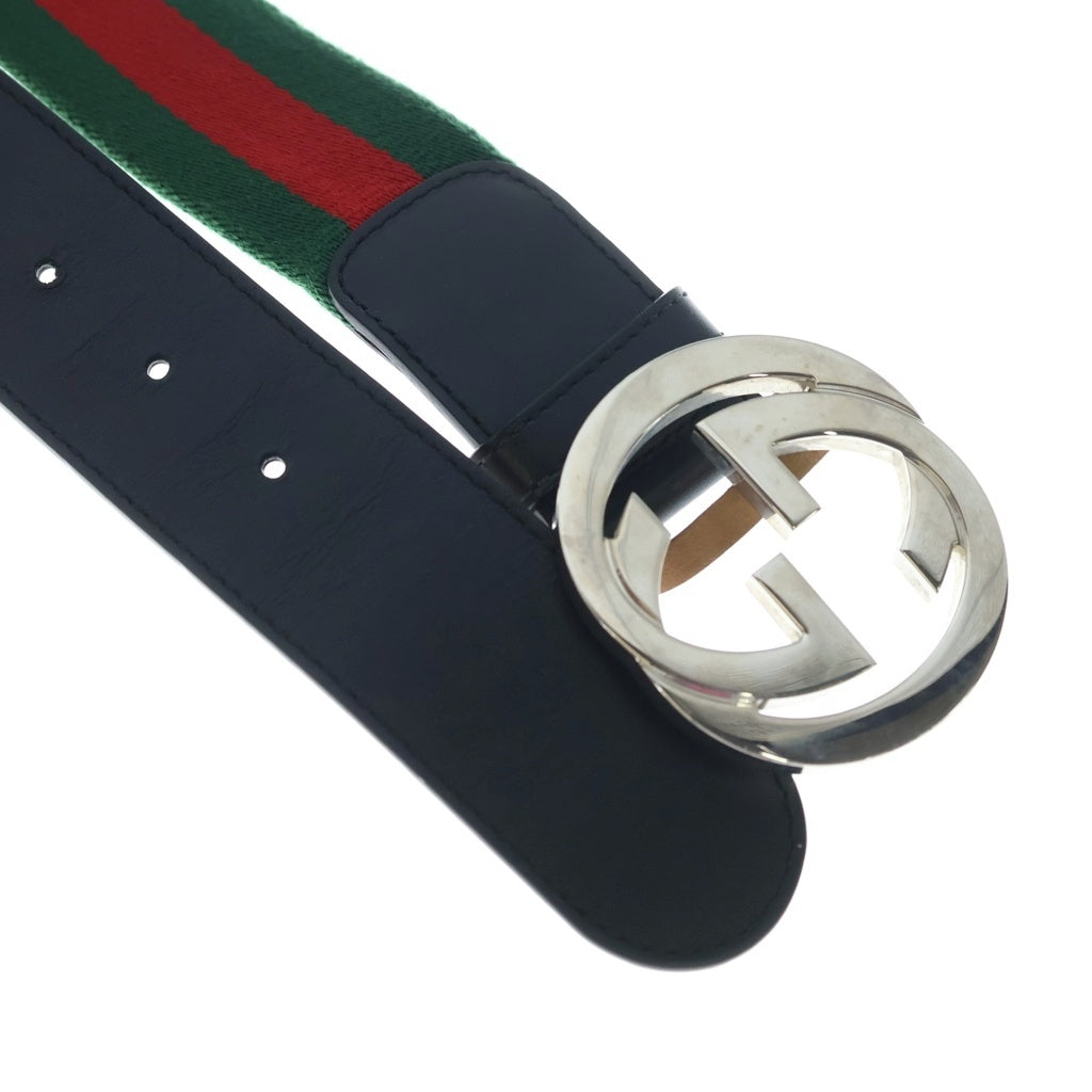 GUCCI(グッチ) ■GGファブリックベルト メンズ グリーン×レッド