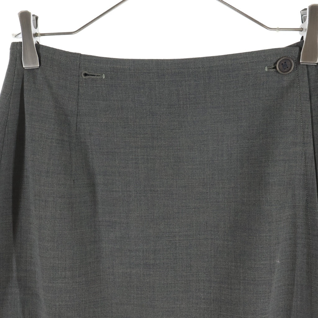 HERMES(エルメス) 90-00s マルジェラ期 Wool Wrap Skirt ウールラップスカート 巻きスカート フランス製 グレー レディース