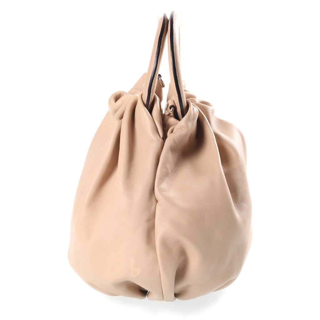 LOEWE(ロエベ) バウンス アナグラム 2WAYハンドバッグ ショルダーバッグ ベージュ レザー シルバー金具 レディース