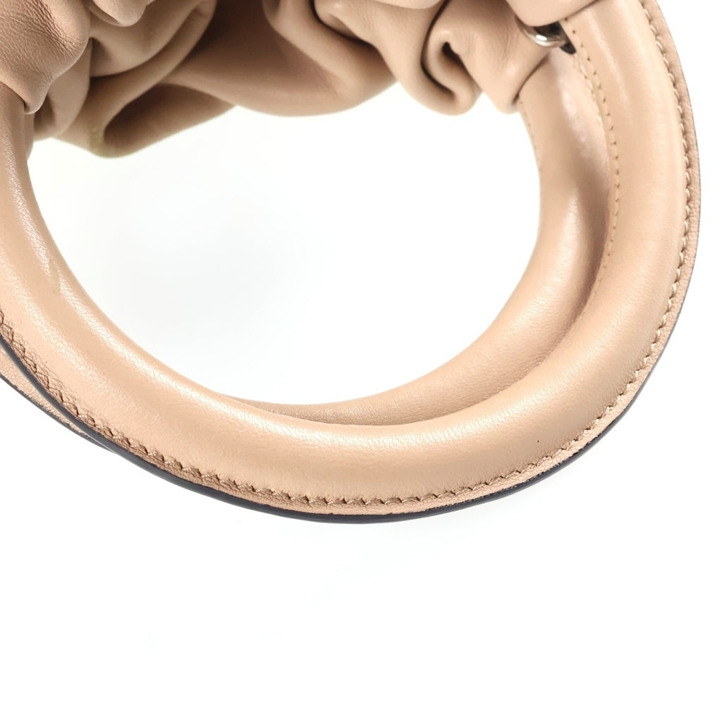 LOEWE(ロエベ) バウンス アナグラム 2WAYハンドバッグ ショルダーバッグ ベージュ レザー シルバー金具 レディース