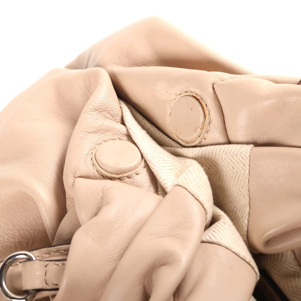 LOEWE(ロエベ) バウンス アナグラム 2WAYハンドバッグ ショルダーバッグ ベージュ レザー シルバー金具 レディース