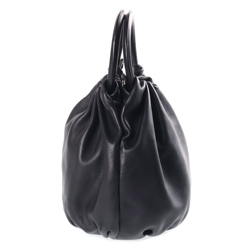 LOEWE(ロエベ) バウンス アナグラム ハンドバッグ 黒 レザー レディース